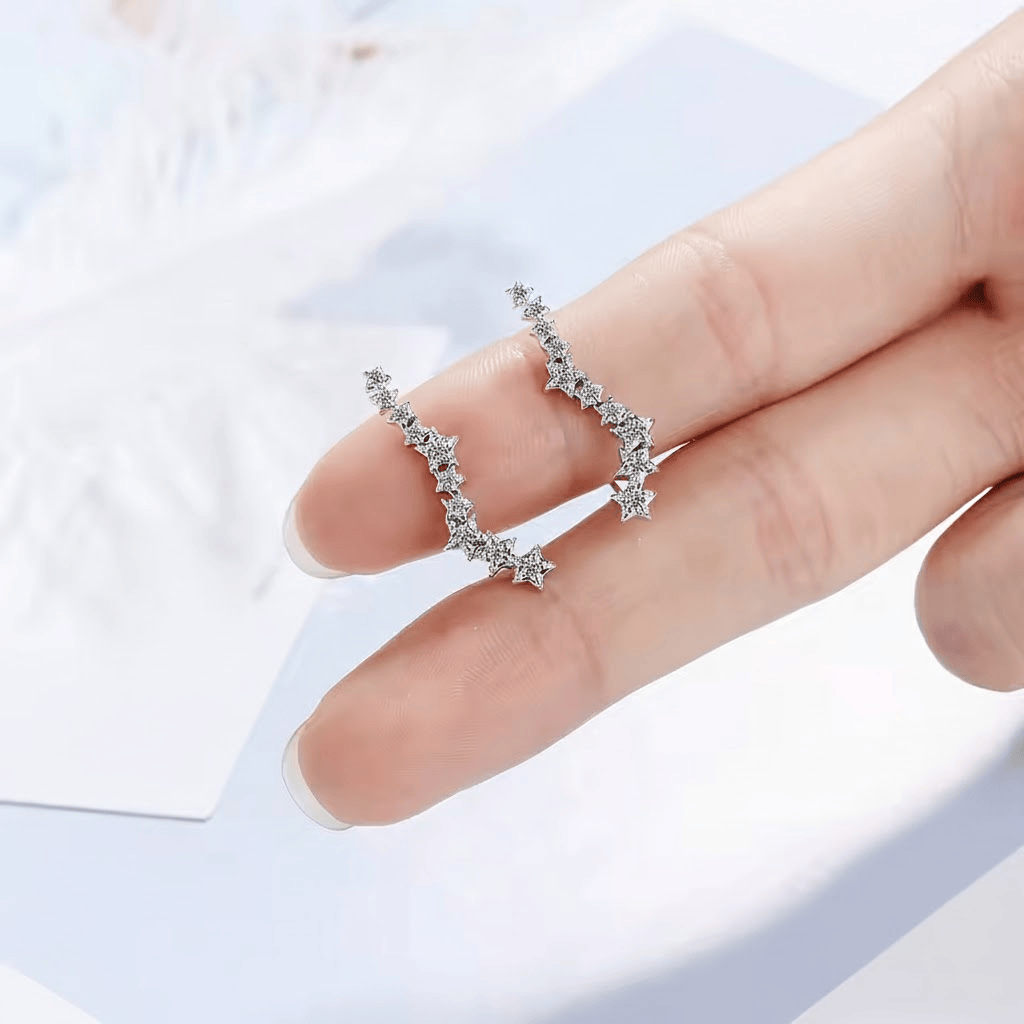 Boucles d&#39;Oreille Grimpante Strass