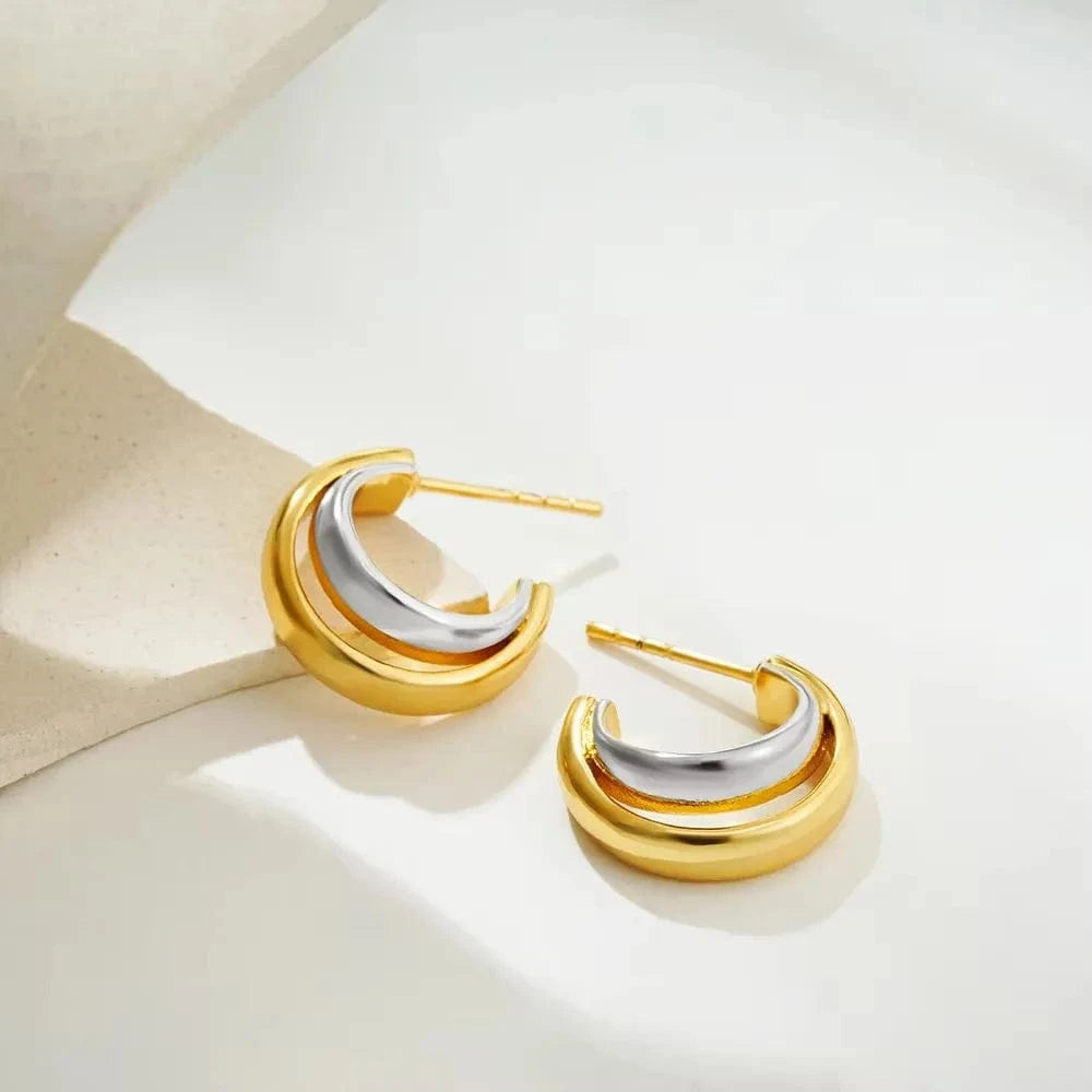 Boucles d&#39;Oreilles Bicolore