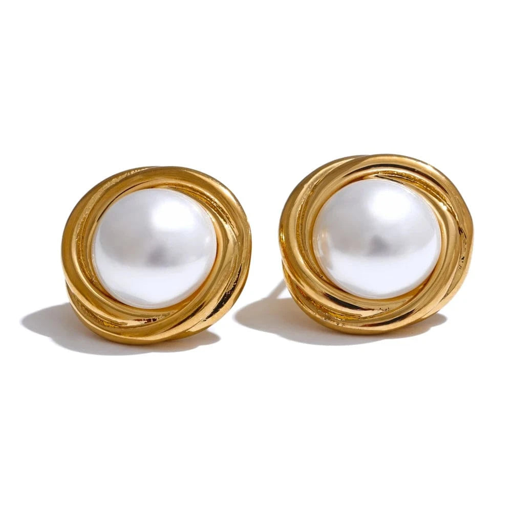 Boucles d&#39;Oreilles Pierre Blanche