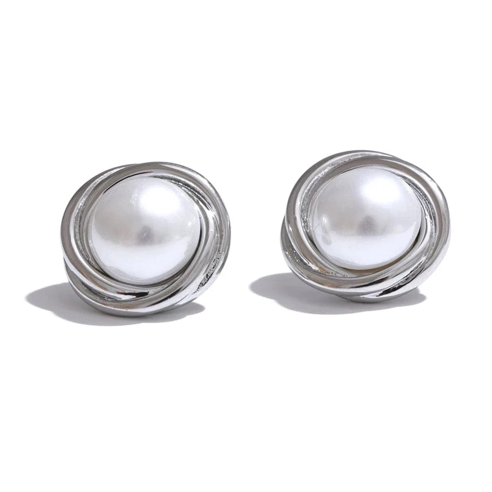 Boucles d&#39;Oreilles Pierre Blanche