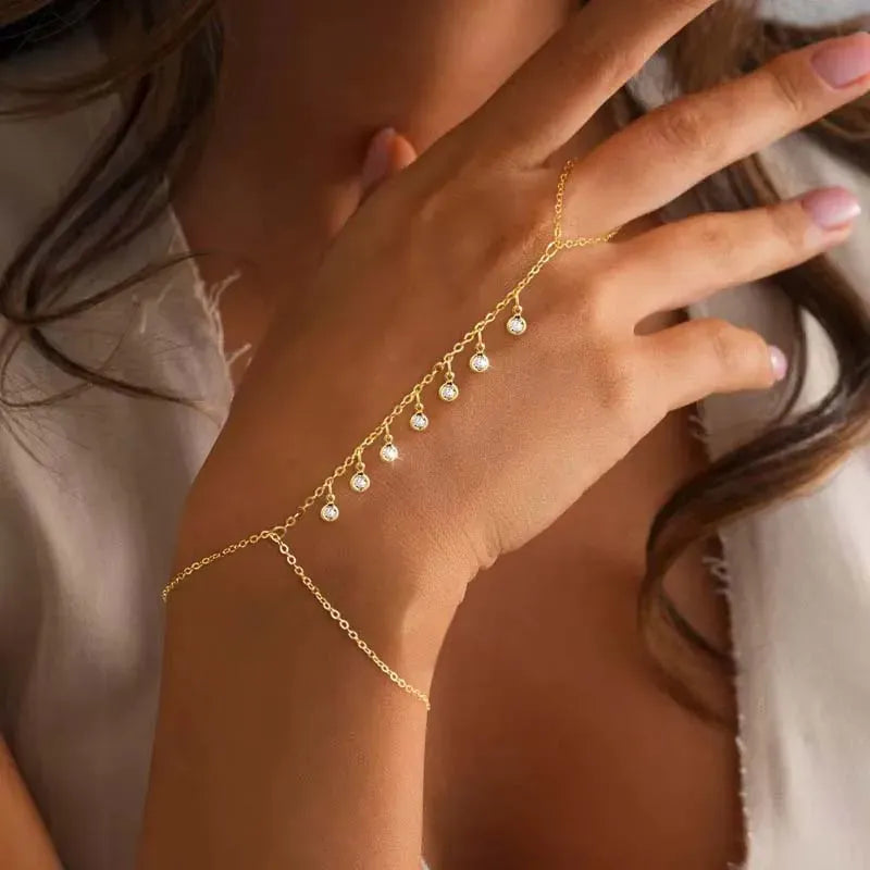 Bracelet Bague avec Chaine