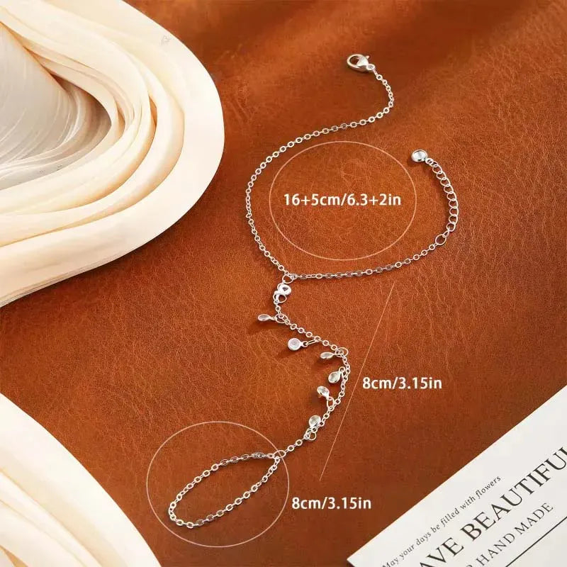 Bracelet Bague avec Chaine