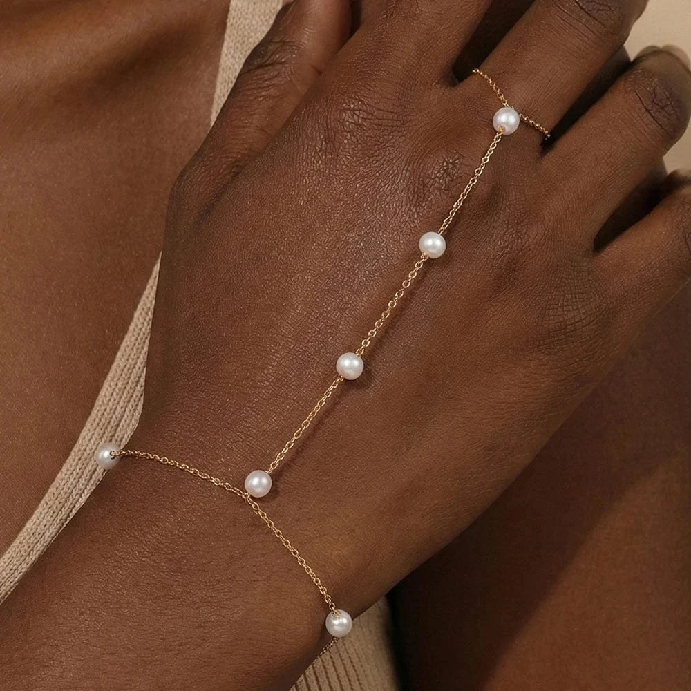 Bracelet Bague Chaine Main en Argent
