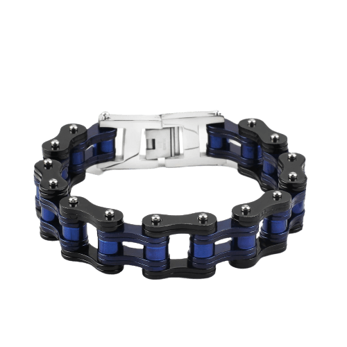 Bracelet chaine moto bleu