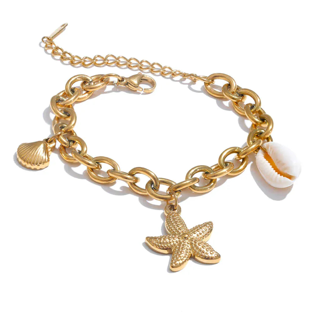Bracelet Charm Or Coquillage