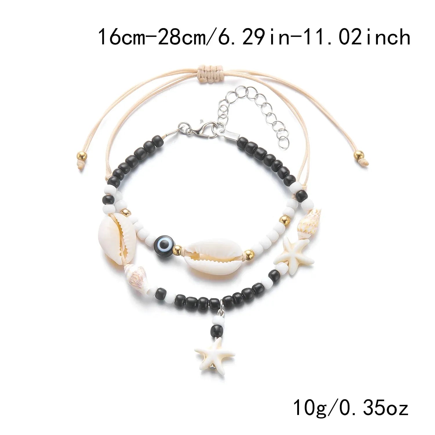 Bracelet Cheville Perle Noires