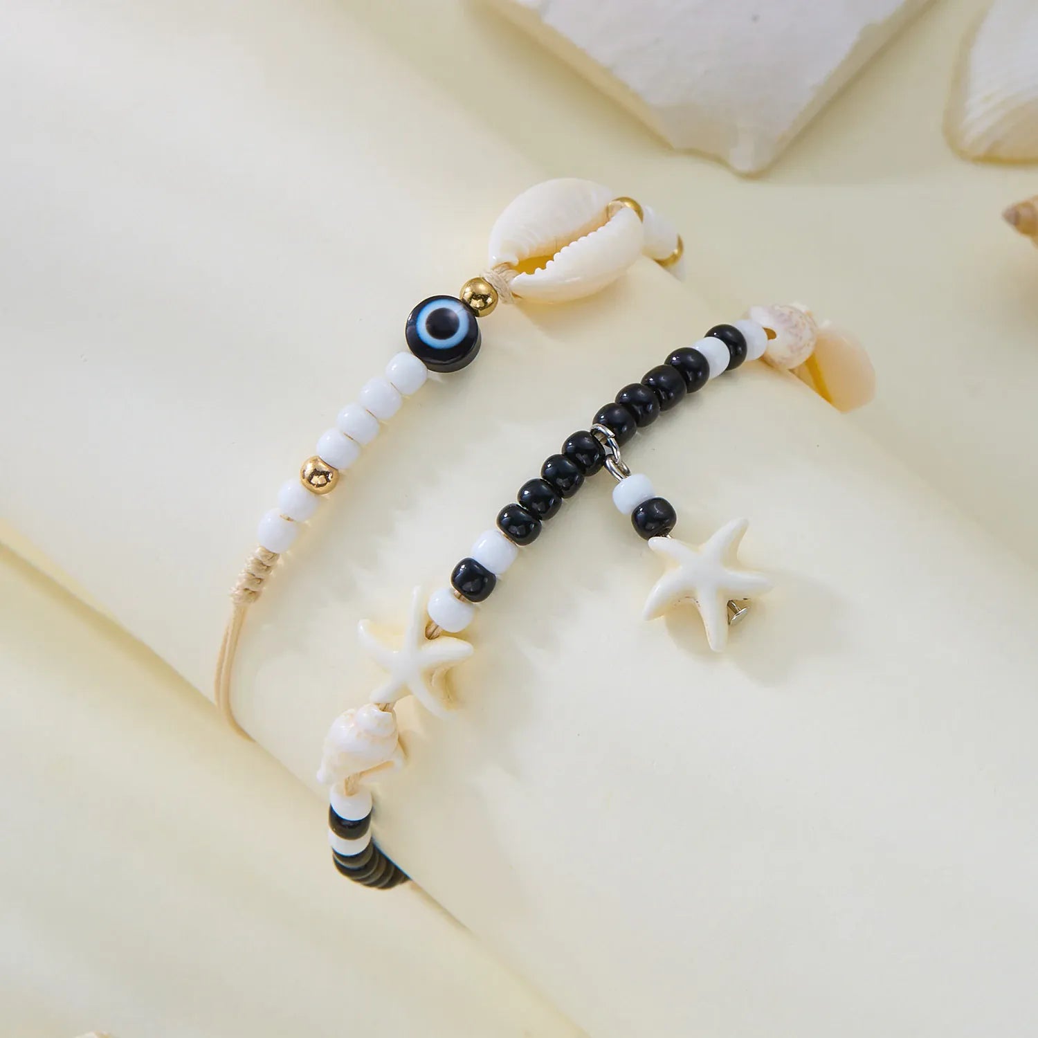 Bracelet Cheville Perle Noires