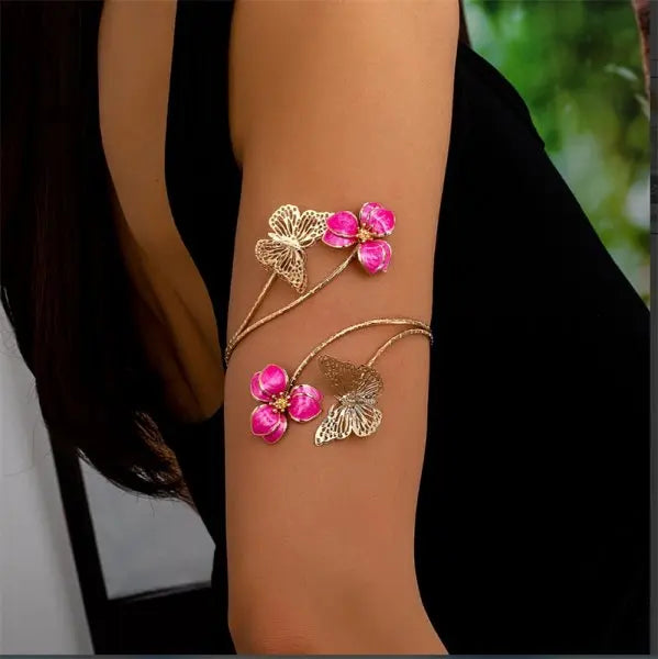 Bracelet de Bras Papillons Fleurs