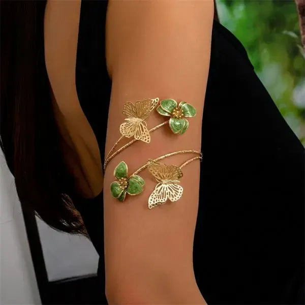Bracelet de Bras Papillons Fleurs