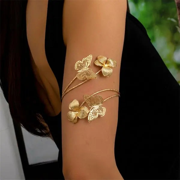 Bracelet de Bras Papillons Fleurs