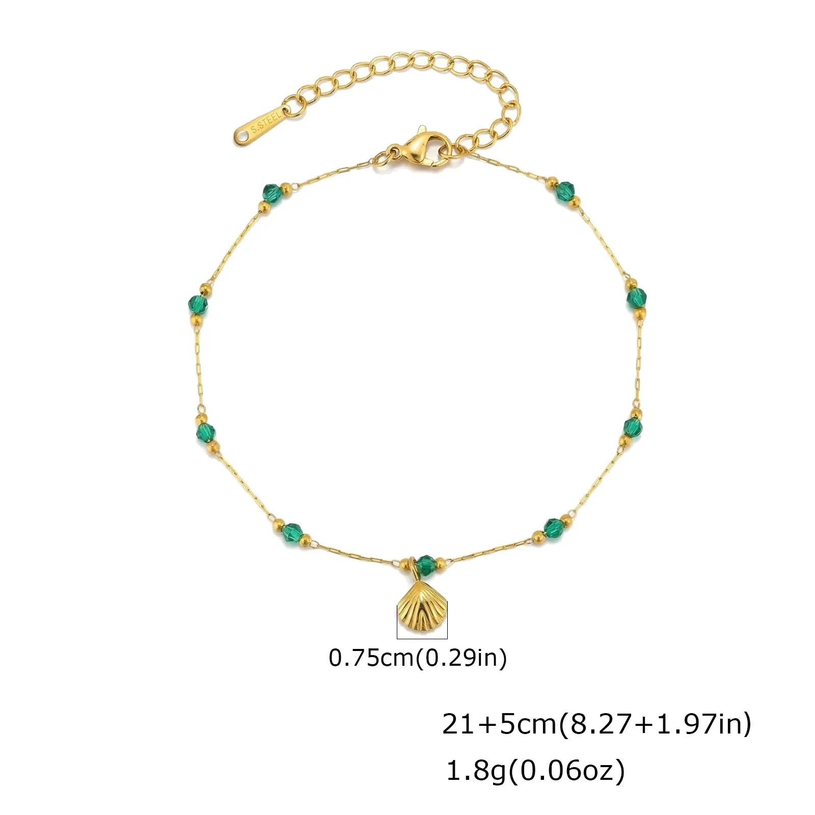 Bracelet de Cheville Or Vert