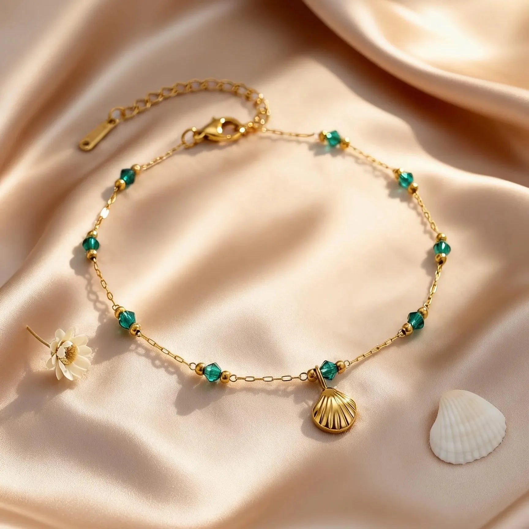 Bracelet de Cheville Or Vert