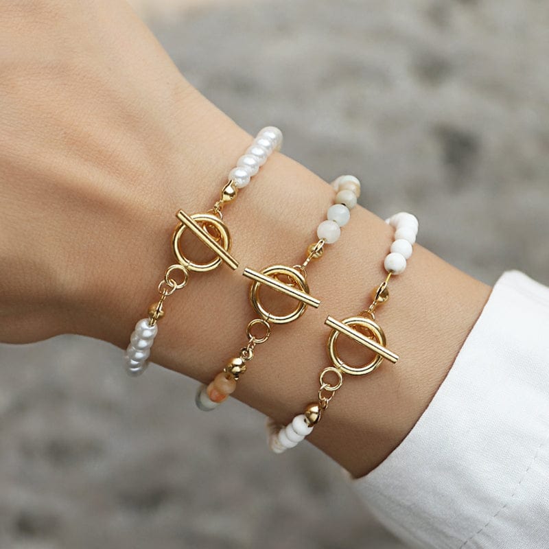 Bracelet fermoir t perle