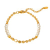 Bracelet fin perle or