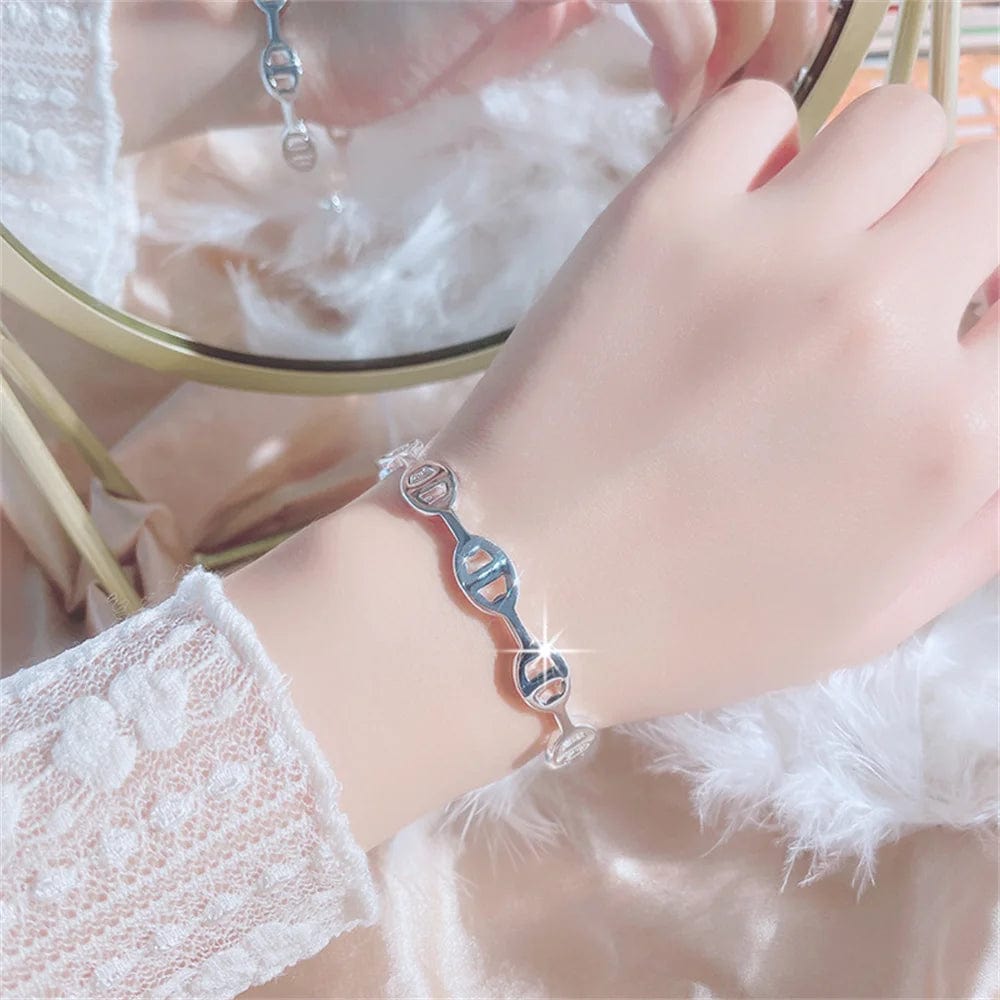 Bracelet Grain de Café Argent