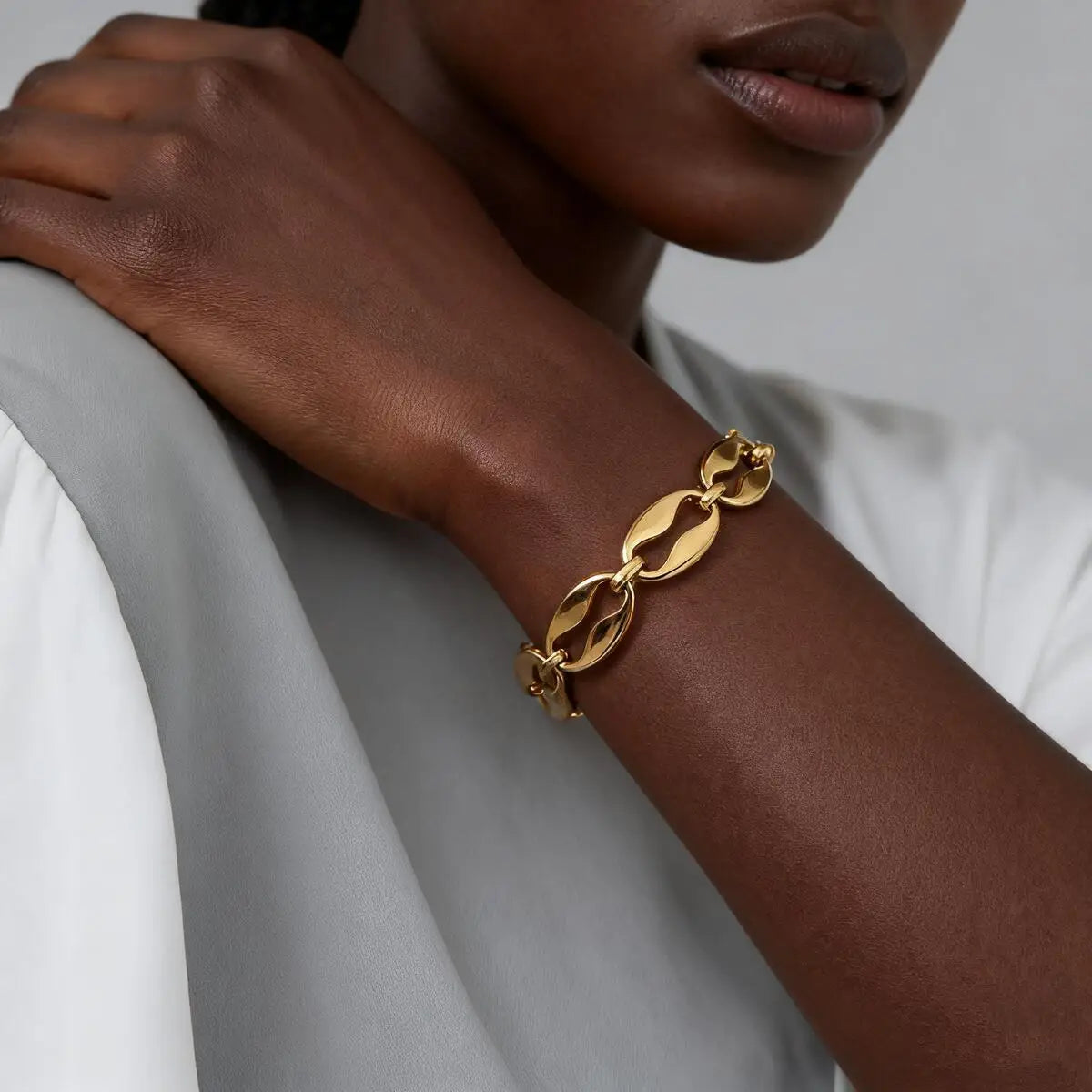 Bracelet Grain de Cafe Or Gros