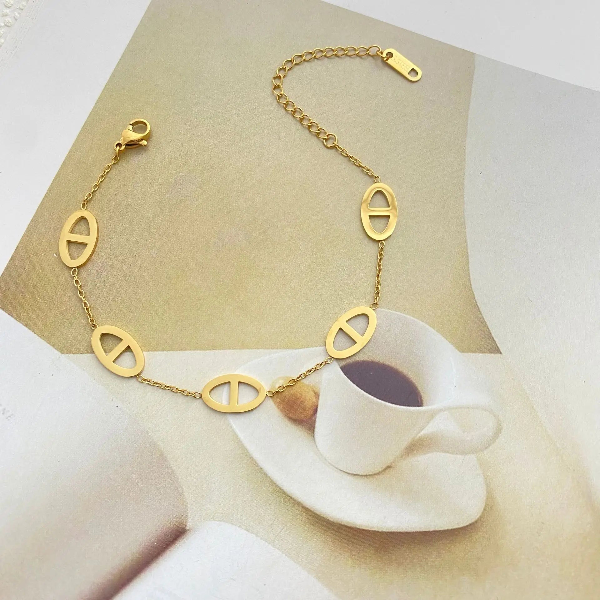 Bracelet Grain de Café Plat