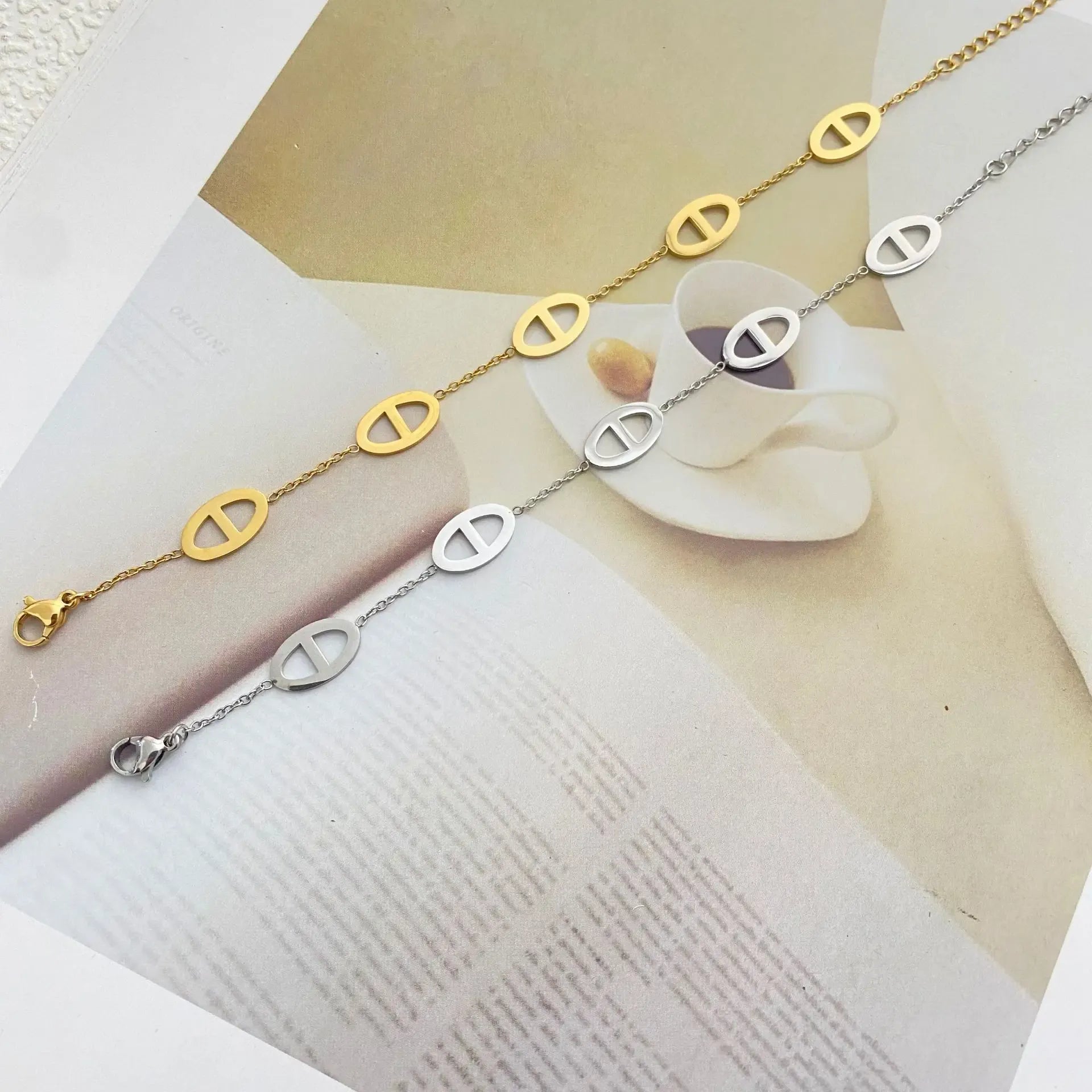 Bracelet Grain de Café Plat