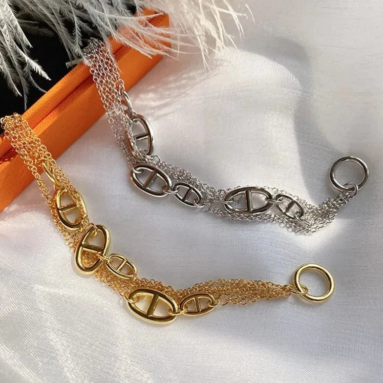 Bracelet Multi Chaine Grain de Café