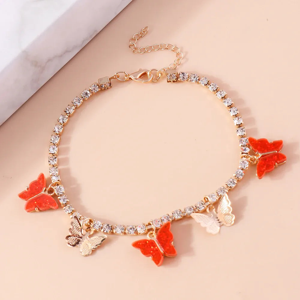 Chaine de Cheville Papillon Dorée