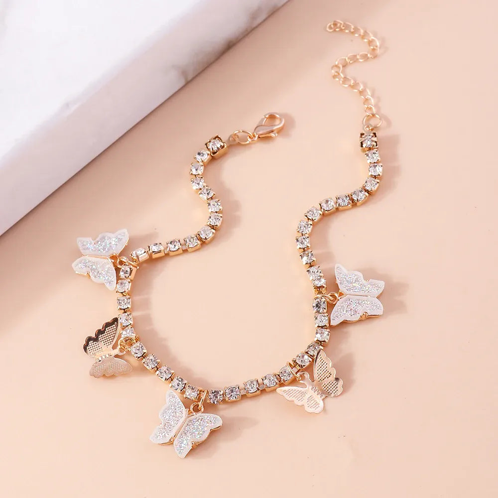 Chaine de Cheville Papillon Dorée
