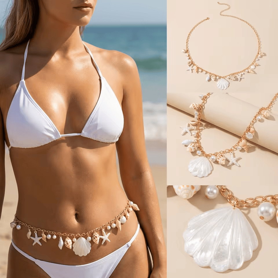 Chaine de Hanches Coquillage Or
