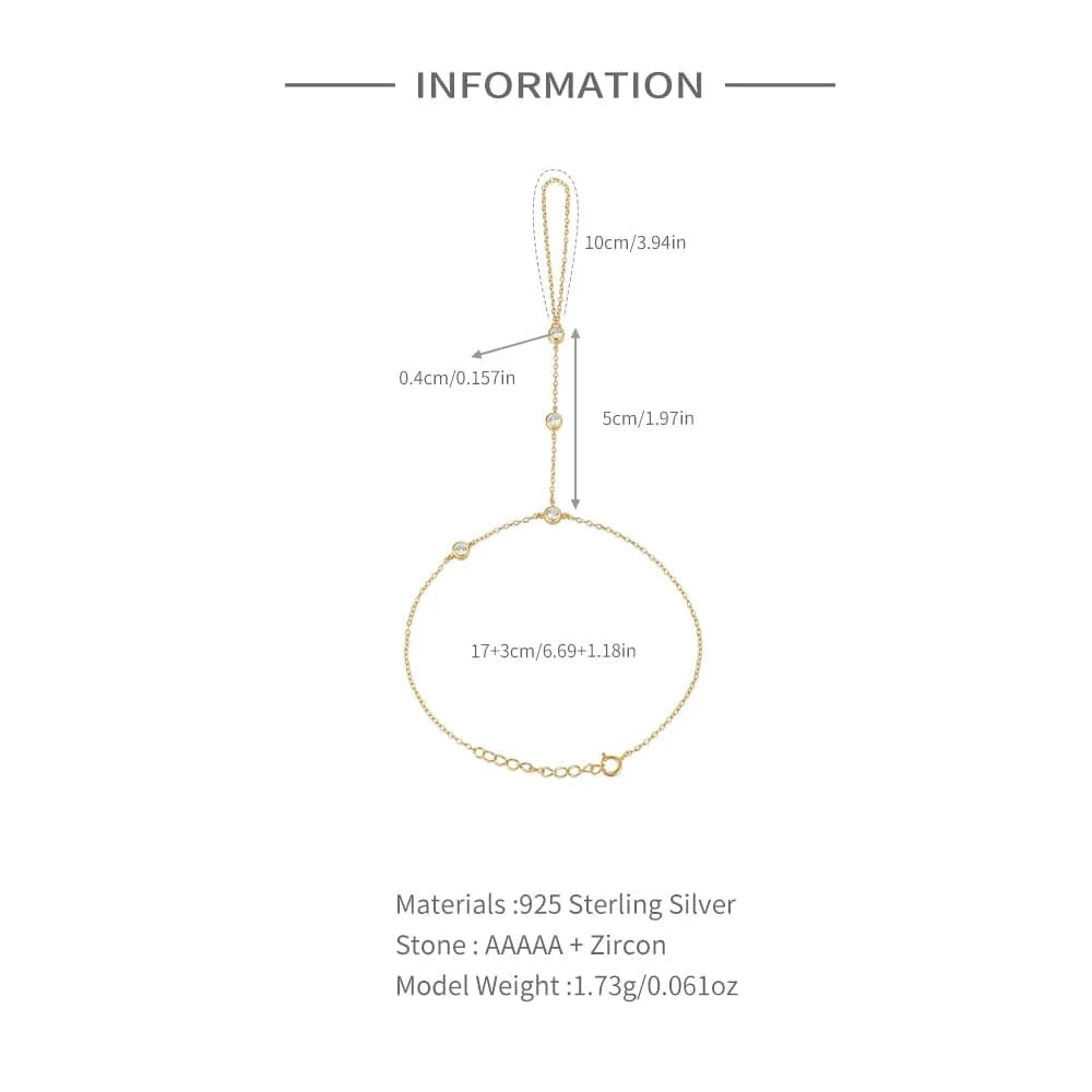 Chaine de Main avec Bague en Argent