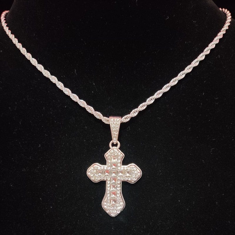 国内で当店のみ Named Collective - WHISPER CROSS CHAIN 9MM Jessica Simpson Gold Tone Crystal CZ Cross Necklace