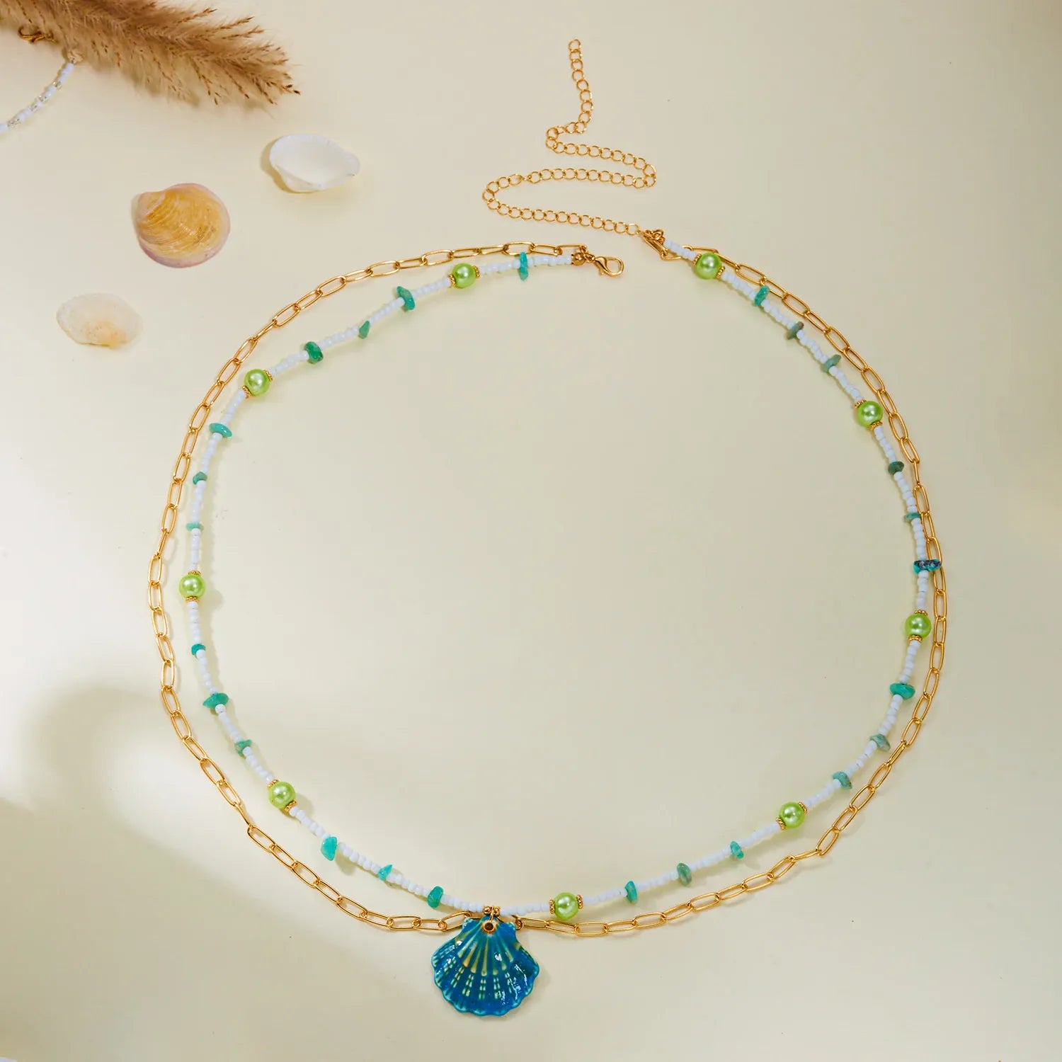 Chaine de Ventre Coquillage Bleu