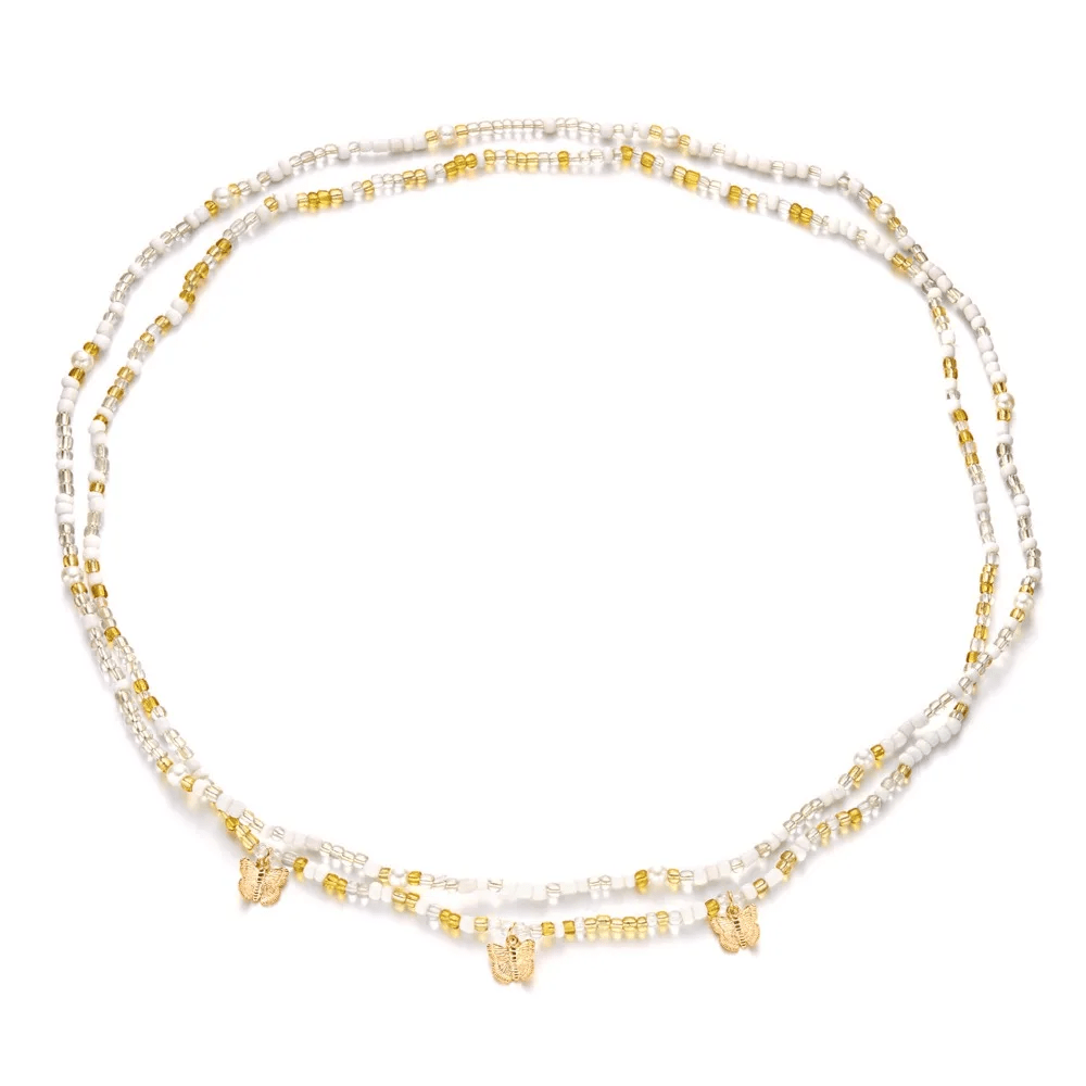Chaine de Ventre Perles Papillons