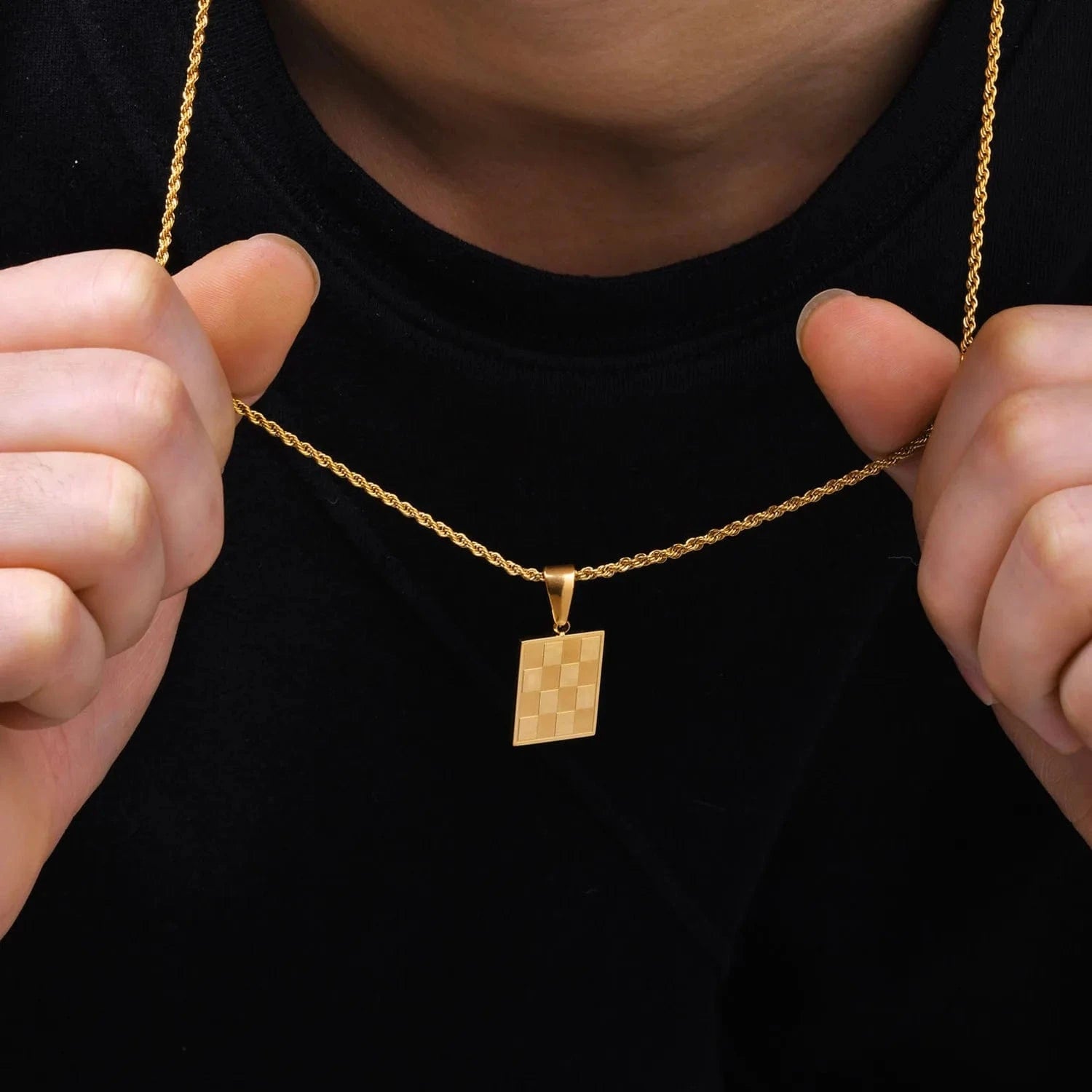 Chaine Or Homme Damier