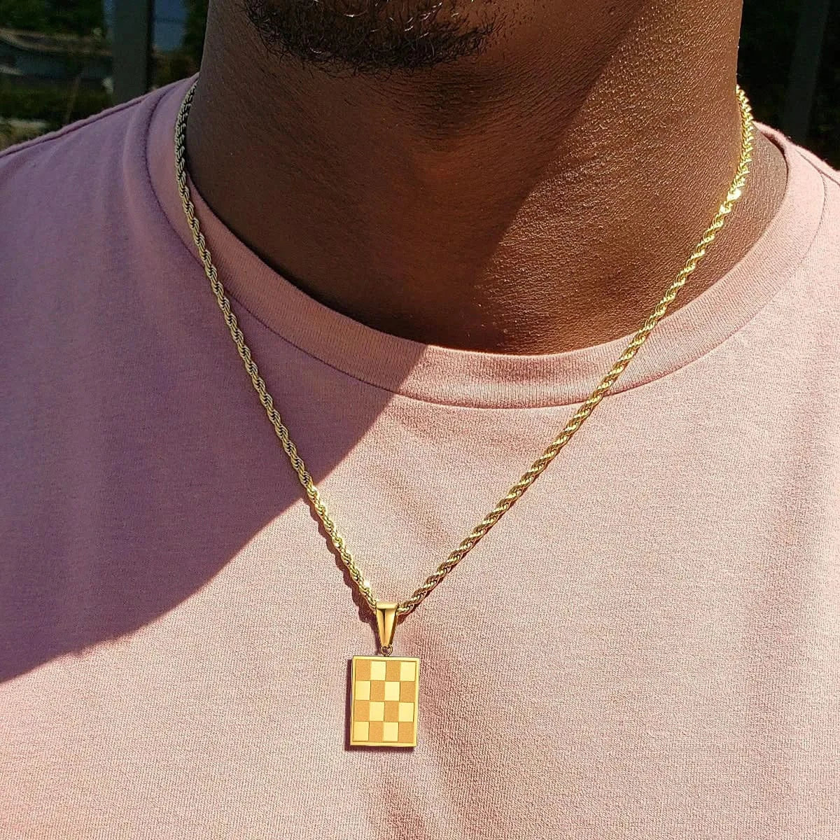 Chaine Or Homme Damier