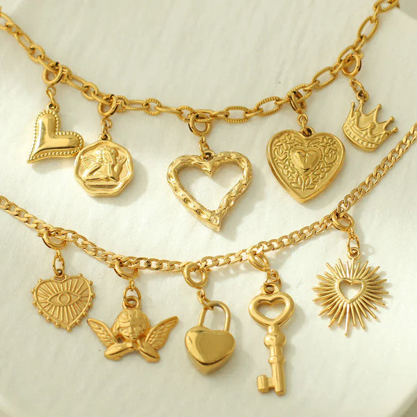 Gold Stainless Steel Charms | Chain Jewelry - Chaîne Bijoux