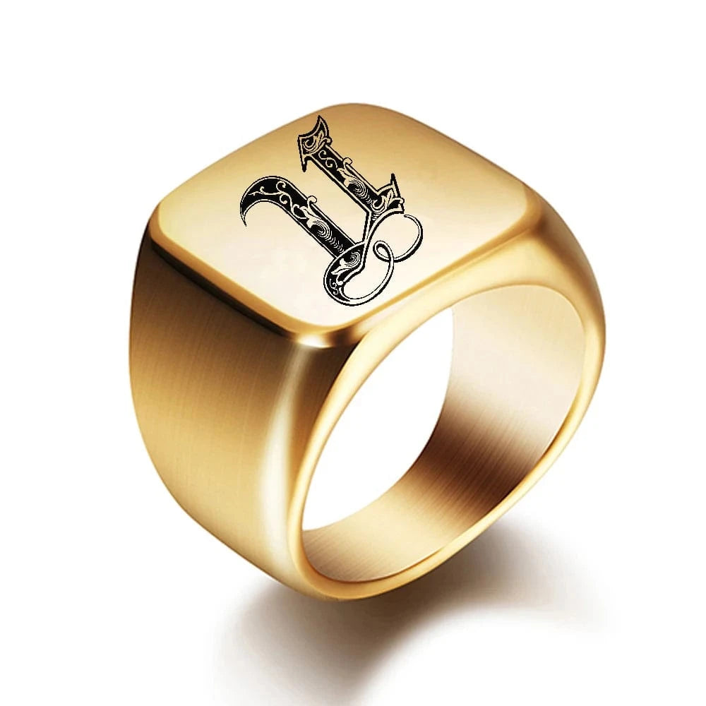 Chevaliere Homme Or Initiale