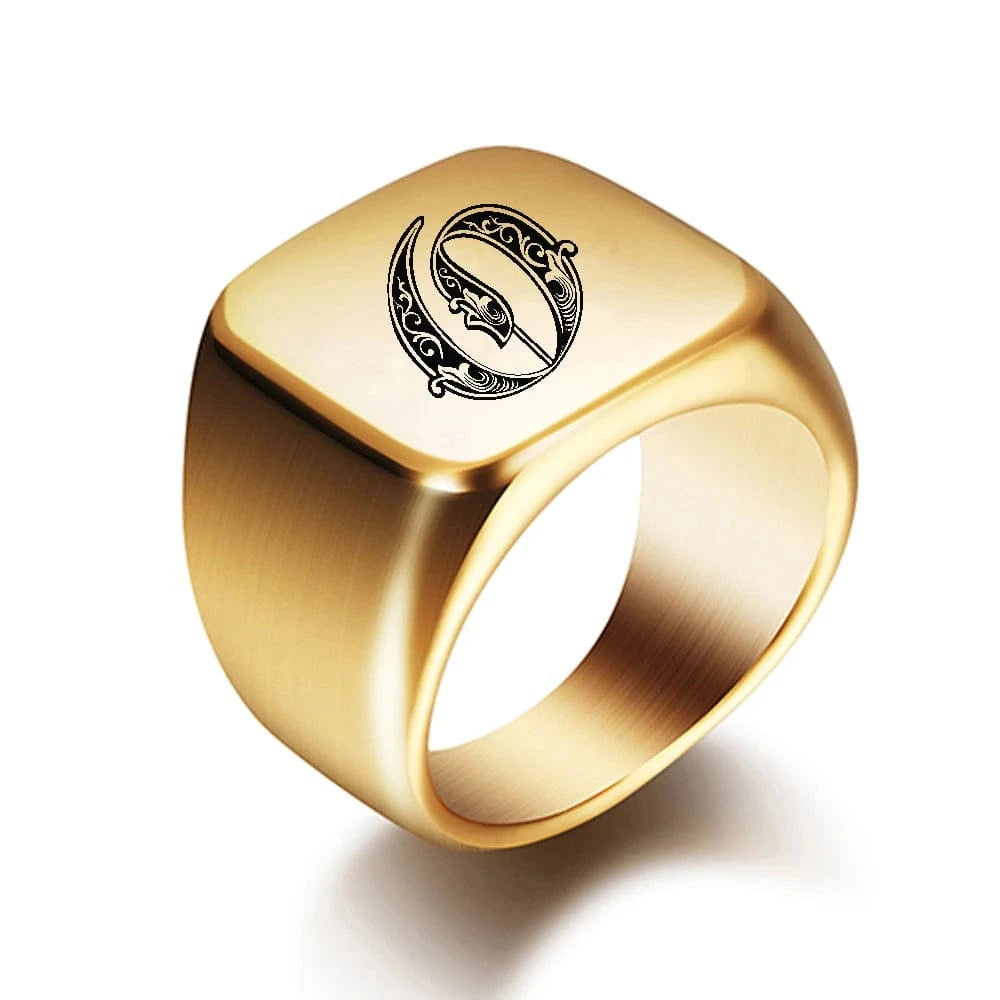 Chevaliere Homme Or Initiale