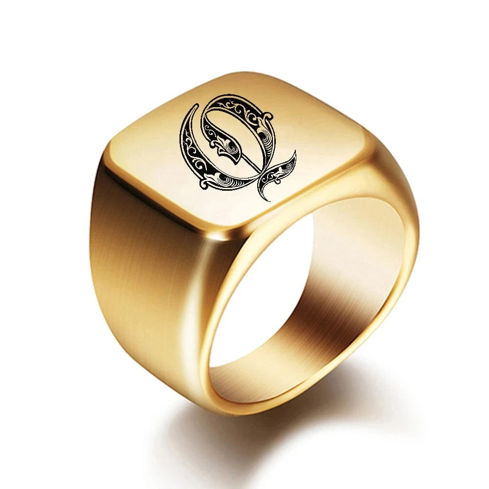 Chevaliere Homme Or Initiale