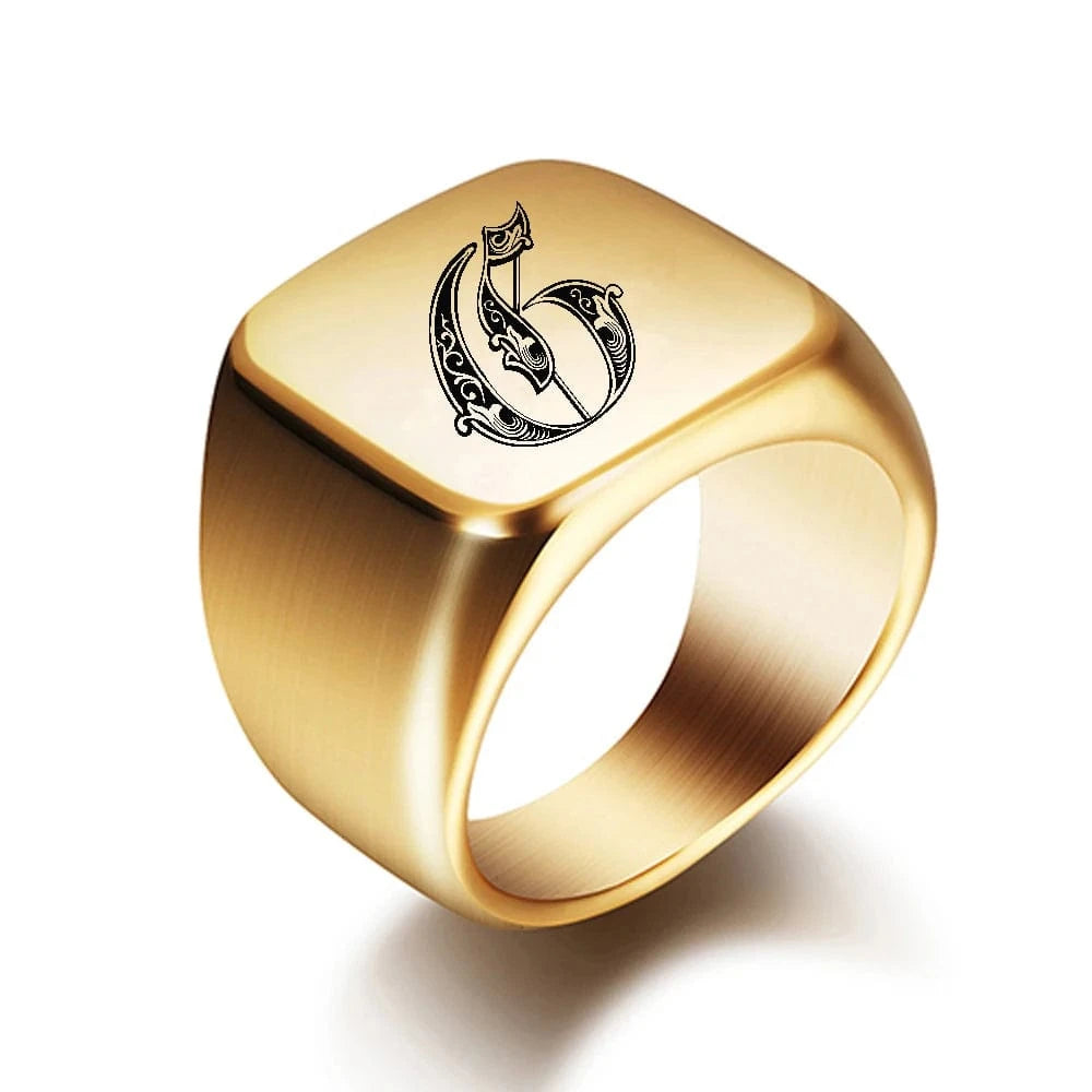 Chevaliere Homme Or Initiale