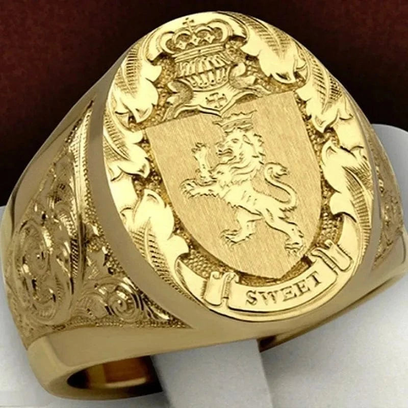 Chevaliere Homme Or Lion