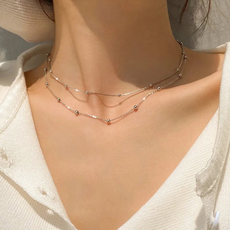 Collier Argent Femme Ras de Cou