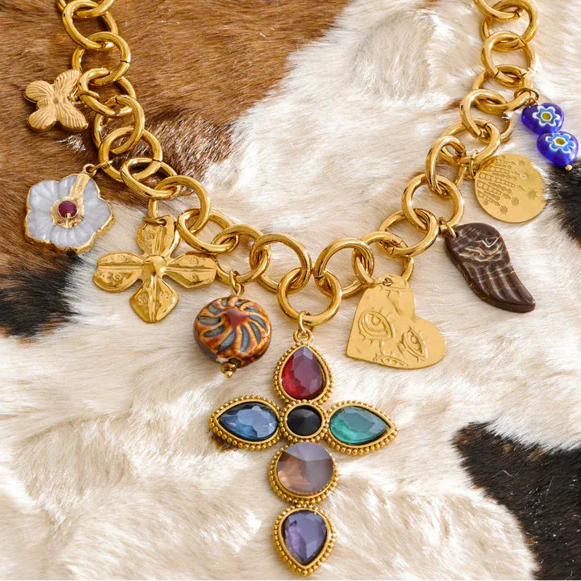 Collier avec Charms Acier Inoxydable