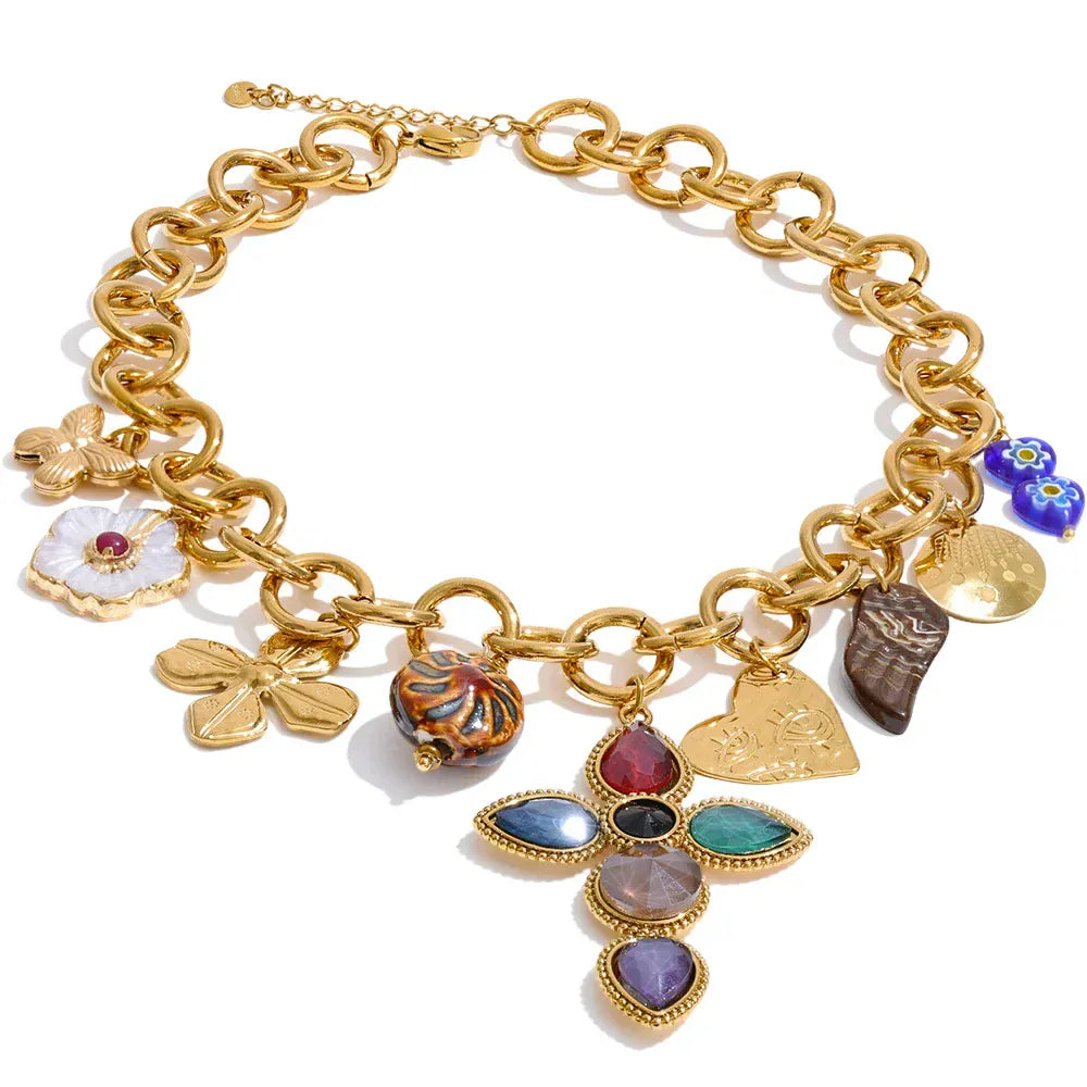 Collier avec Charms Acier Inoxydable