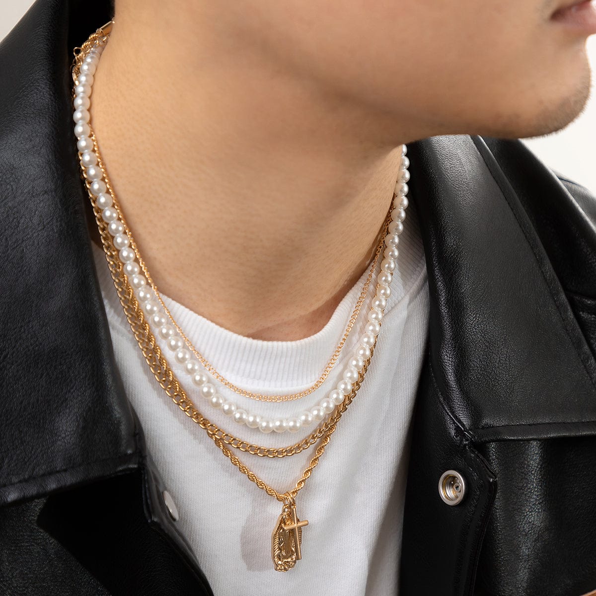 Collier chaine médaillon homme