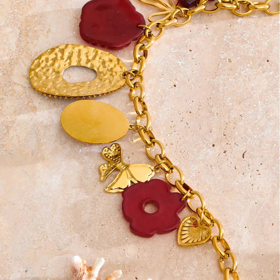 Collier Charms Rouge