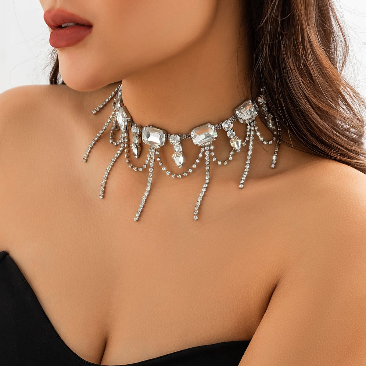 Collier choker strass