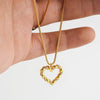 Collier Coeur Acier Inoxydable