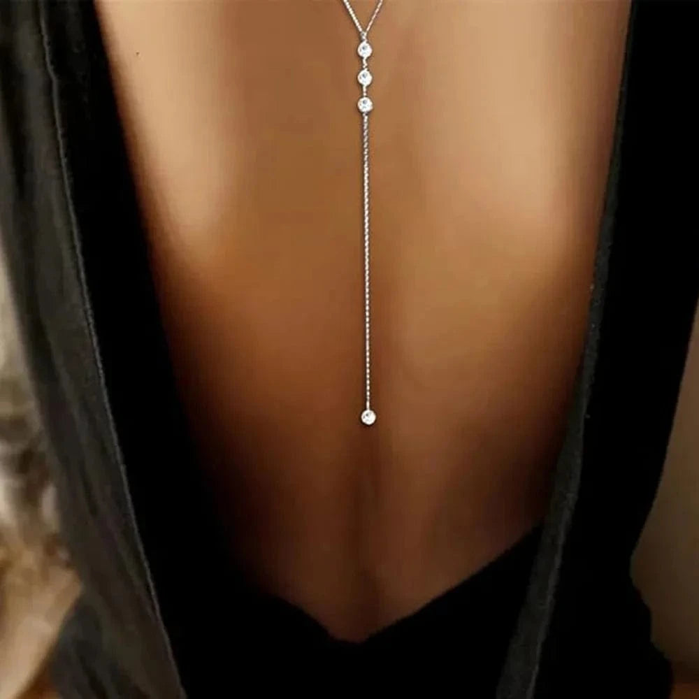 Collier de Dos Argent Strass