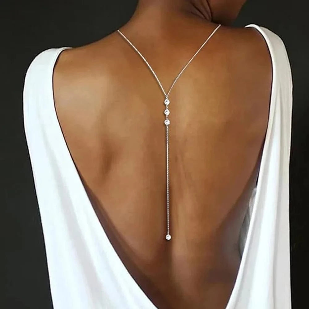 Collier de Dos Argent Strass