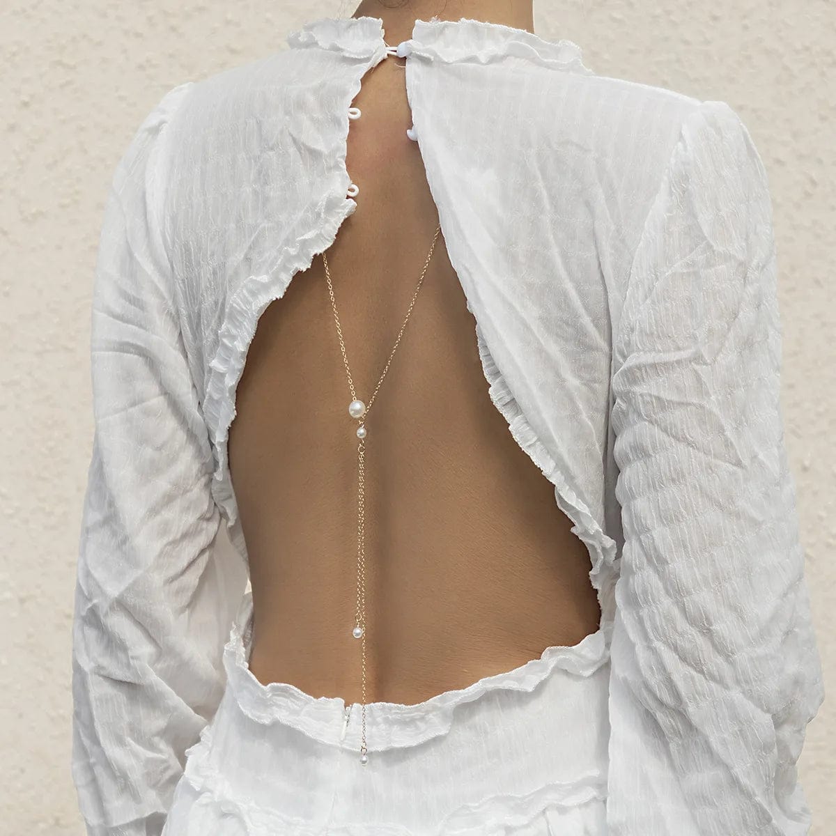 Collier de Dos Mariage Perle