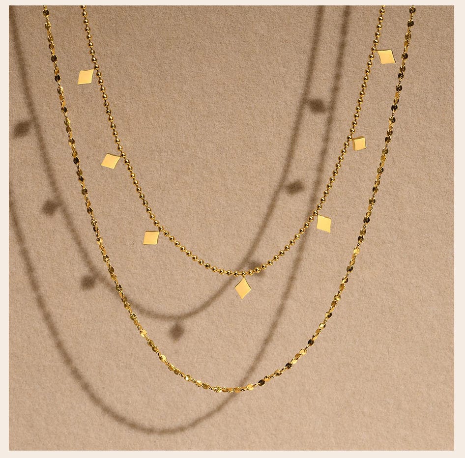 Collier double chaine or