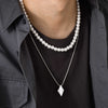 Collier double rang homme
